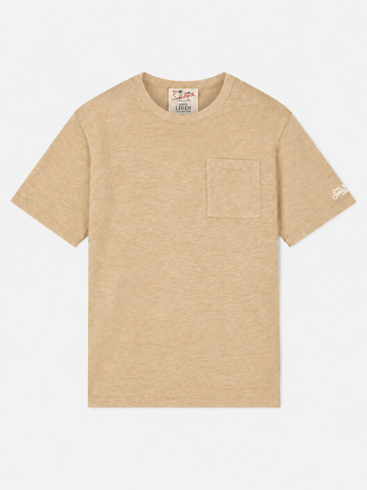 Camiseta Ecstasea de punto de lino beige 