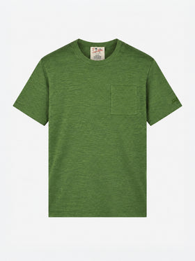 Military green Ecstasea linen T-shirt with pocket