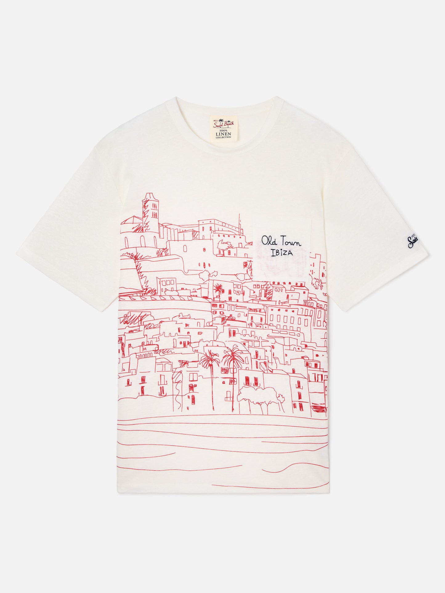 T-shirt Ecstasea in lino jersey con stampa Ibiza