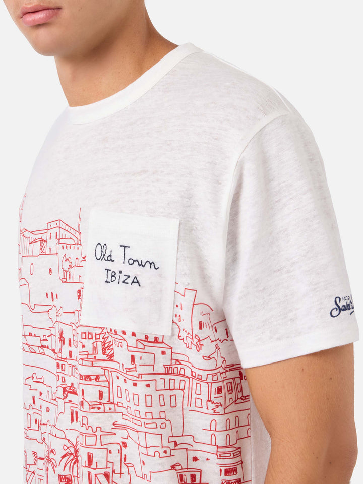 Camiseta de punto de lino Ecstasea con estampado Ibiza 