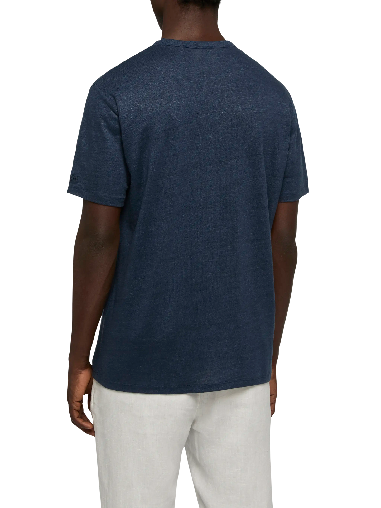 Linen jersey t-shirt Ecstasea with printed and embroidered pocket - MC2 Saint Barth