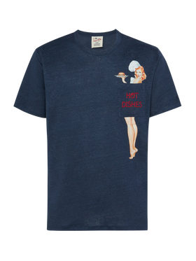 Linen jersey t-shirt Ecstasea with printed and embroidered pocket - MC2 Saint Barth