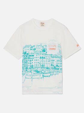 Ecstasea linen jersey t-shirt with Cannes print