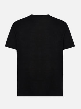 Tshirt Ecstasea in jersey di lino nera