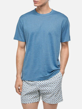 Dusty blue linen jersey t-shirt Ecstasea - MC2 Saint Barth