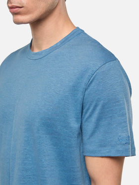 Dusty blue linen jersey t-shirt Ecstasea - MC2 Saint Barth