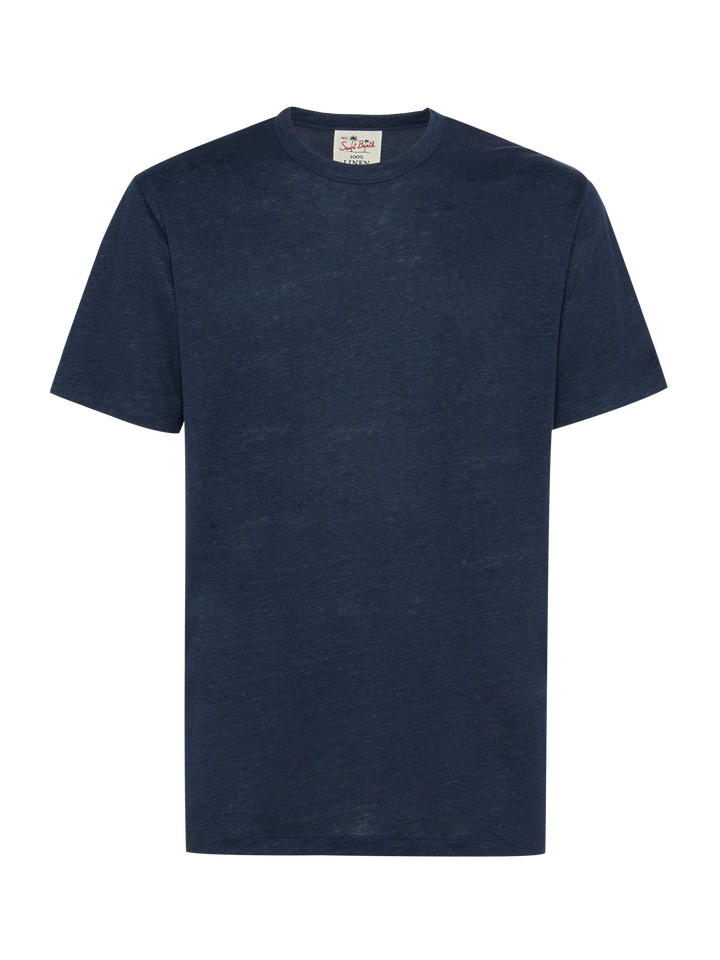 Navy blue linen jersey t-shirt Ecstasea