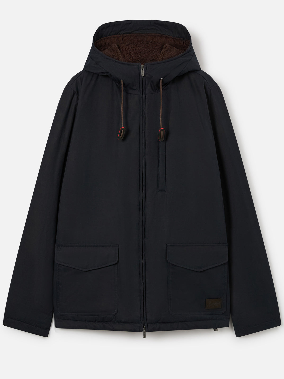 Veste à capuche cirée Edgar Navy blue avec doublure teddy 