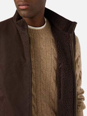 Chaleco Brown Edgar encerado con forro de teddy 