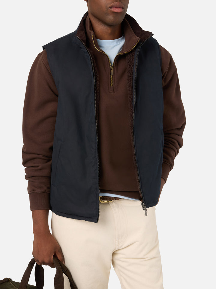 Gilet ciré Edgar Navy blue avec doublure teddy 