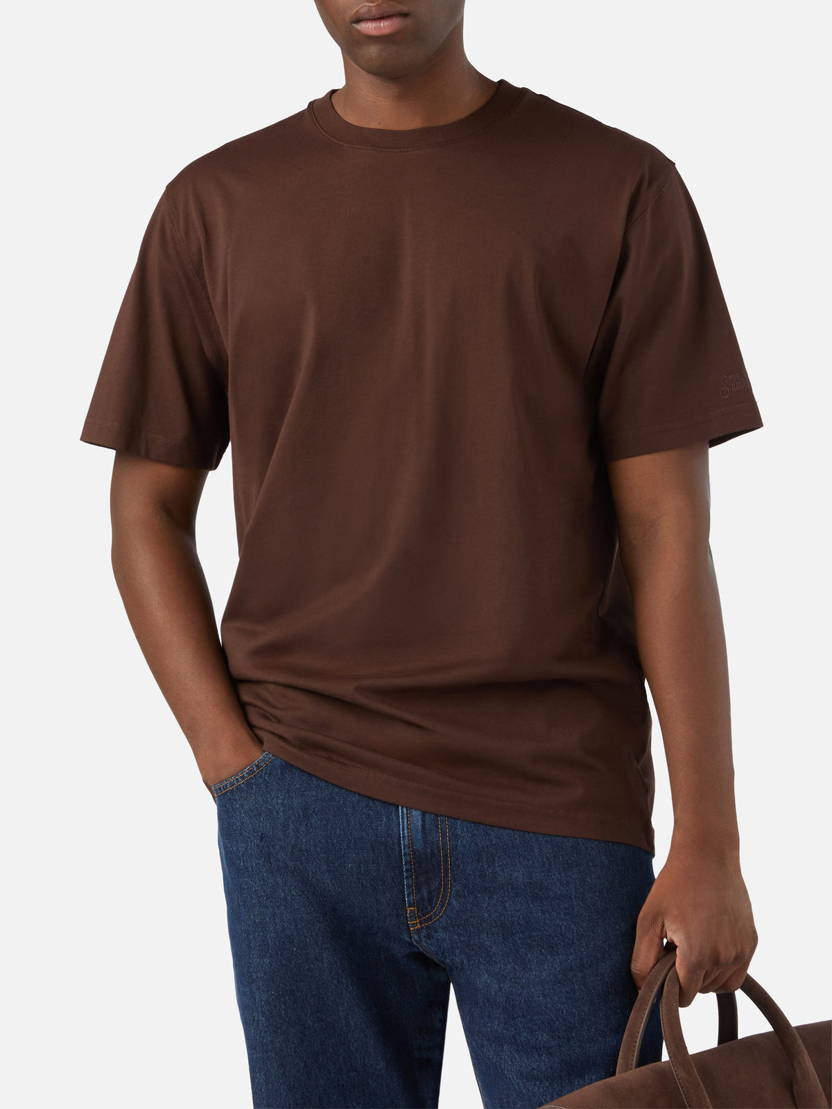 Braunes Every Baumwoll-T-Shirt 
