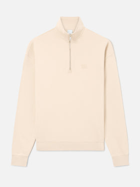 Sweat-shirt beige Eliade à demi-zip avec broderie du logo 