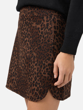 Eira mini skirt in double fabric with leopard print