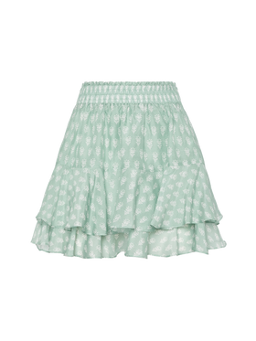 Eivissa ruffled mini skirt in silk voile with flower print - MC2 Saint Barth