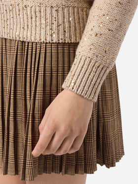Goldener Eleara-Pullover mit Pailletten