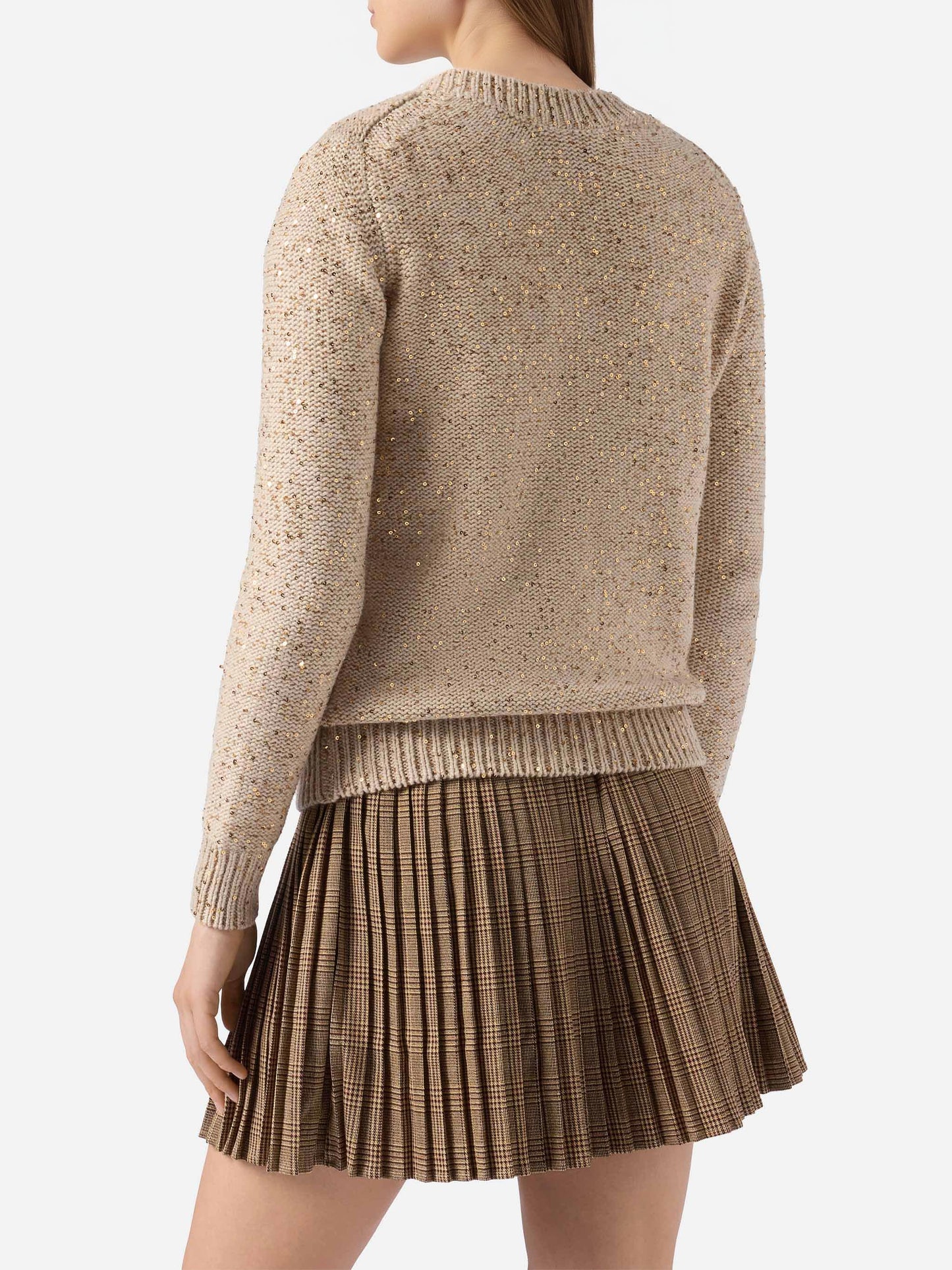 Goldener Eleara-Pullover mit Pailletten