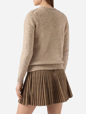 Goldener Eleara-Pullover mit Pailletten
