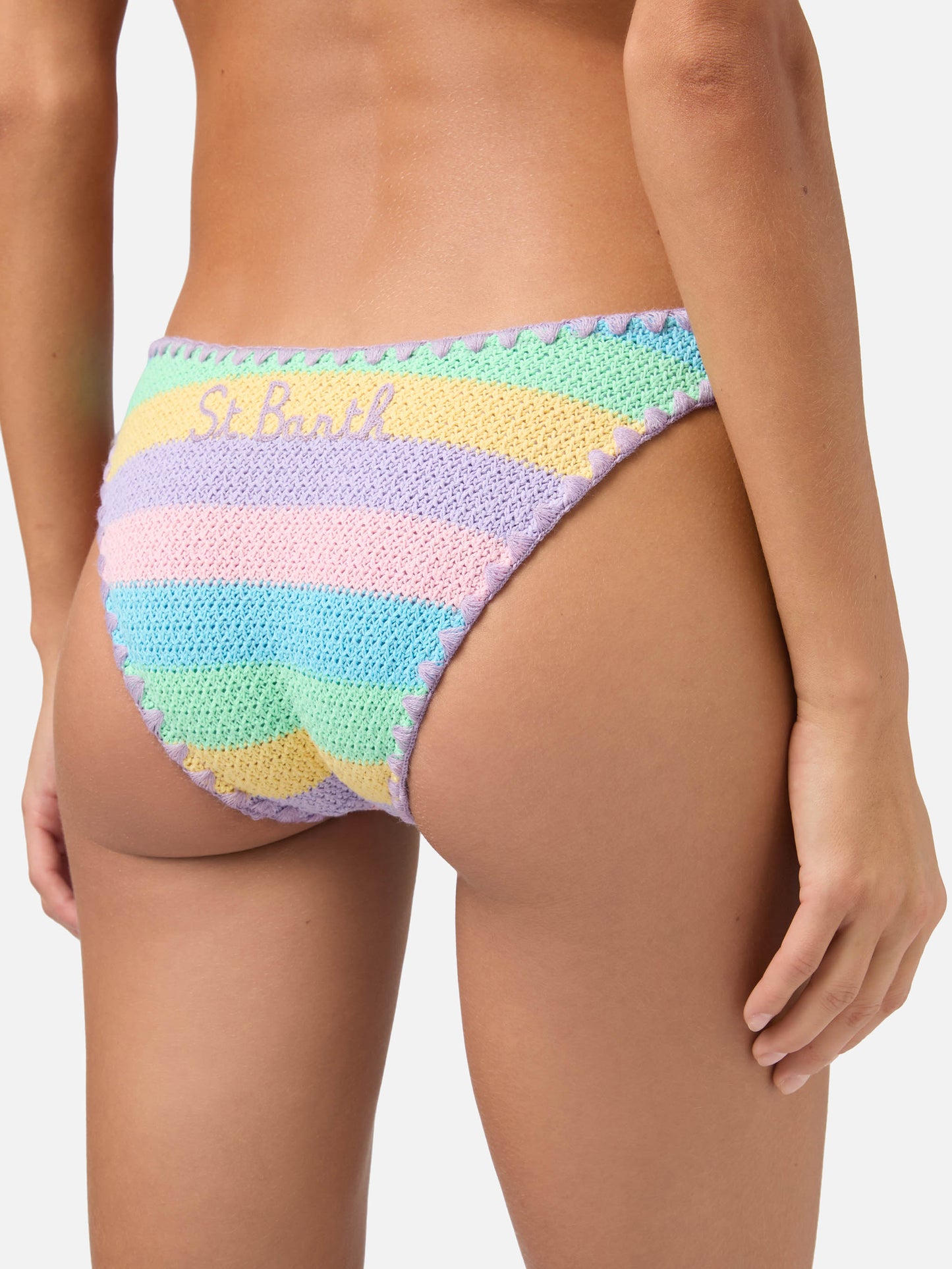 Striped crochet triangle bikini Allycia Elise