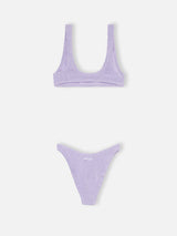 Woman lilac lurex tiny crinkle bralette bikini Pamy Elise