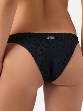 Bikini noir en tissu crinkle Amira Elise 