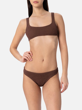 Brown crinkle bralette bikini Naima Elise - MC2 Saint Barth