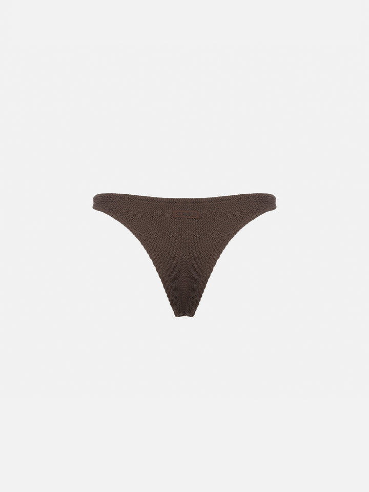Elise classic brown crinkle swim briefs - MC2 Saint Barth