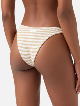 Bas de bikini cheeky Naomi en crinkle avec imprimé rayé 