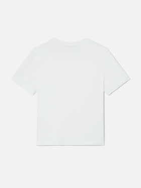 T-shirt Elly bianca con stampa leopardi e ricamo Tutta la mamma
