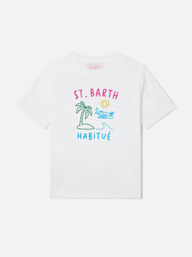 T-shirt Portland Jr con ricamo Habitué su fronte e retro