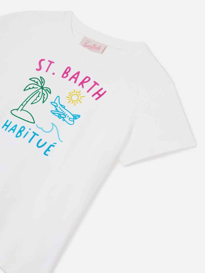 T-shirt Portland Jr con ricamo Habitué su fronte e retro