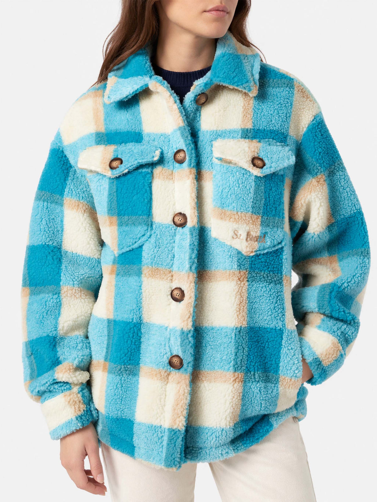 Sobrecamisa Elys de sherpa tartán 