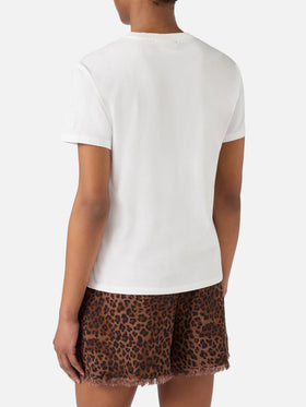 White Emilie T-shirt with Gin-namorata embroidery