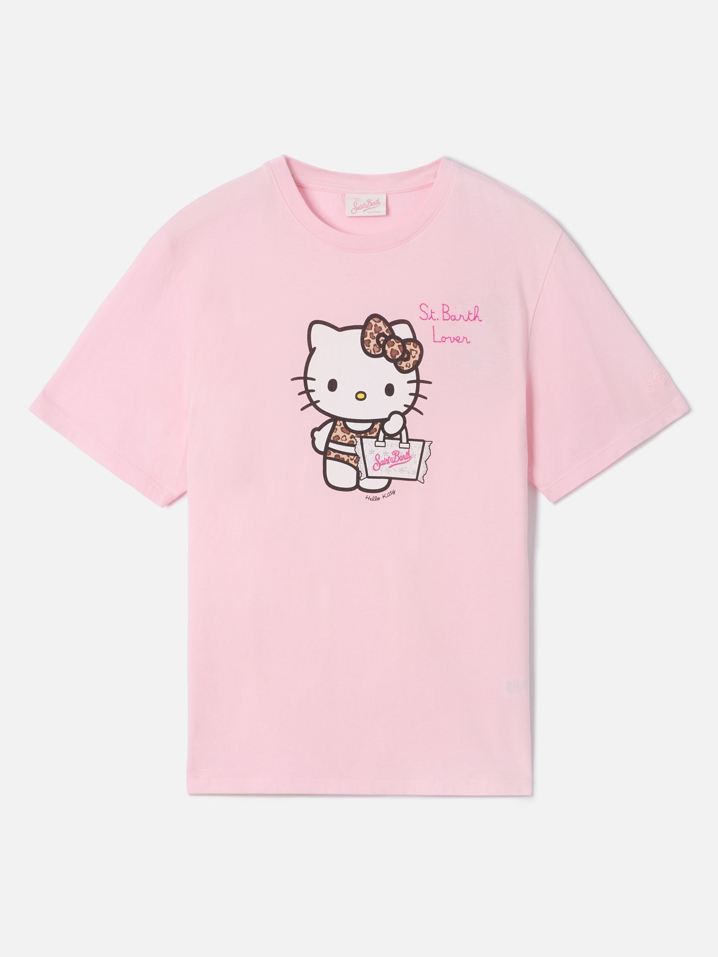 T-shirt Emilie rosa con stampa Hello Kitty e ricamo St. Barth Lover | Special edition