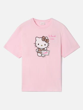 T-shirt Emilie rosa con stampa Hello Kitty e ricamo St. Barth Lover | Special edition