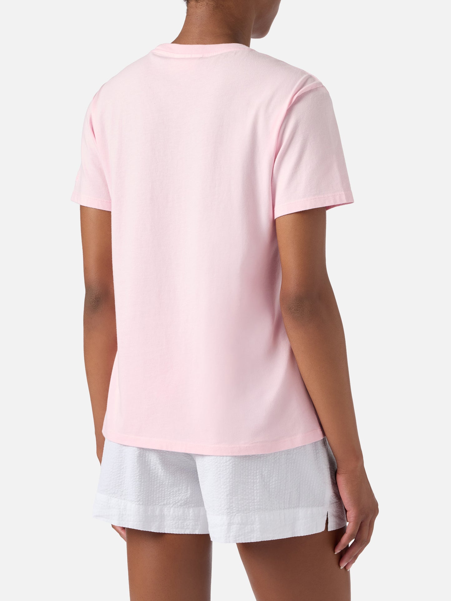T-shirt Emilie rosa con stampa Hello Kitty e ricamo St. Barth Lover | Special edition