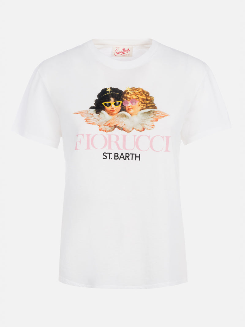 T-shirt girocollo in jersey di cotone da donna Emilie con stampa piazzata Fiorucci Angels | FIORUCCI SPECIAL EDITION