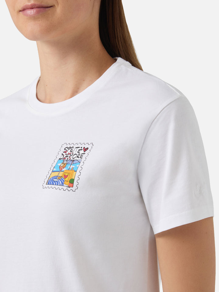 White Emilie T-shirt with Spritzo d’Amore print