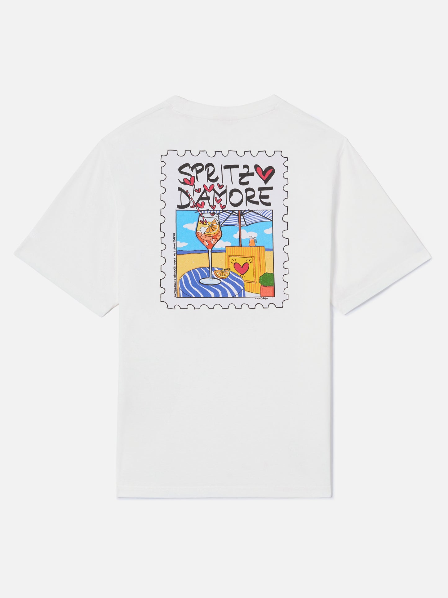White Emilie T-shirt with Spritzo d’Amore print