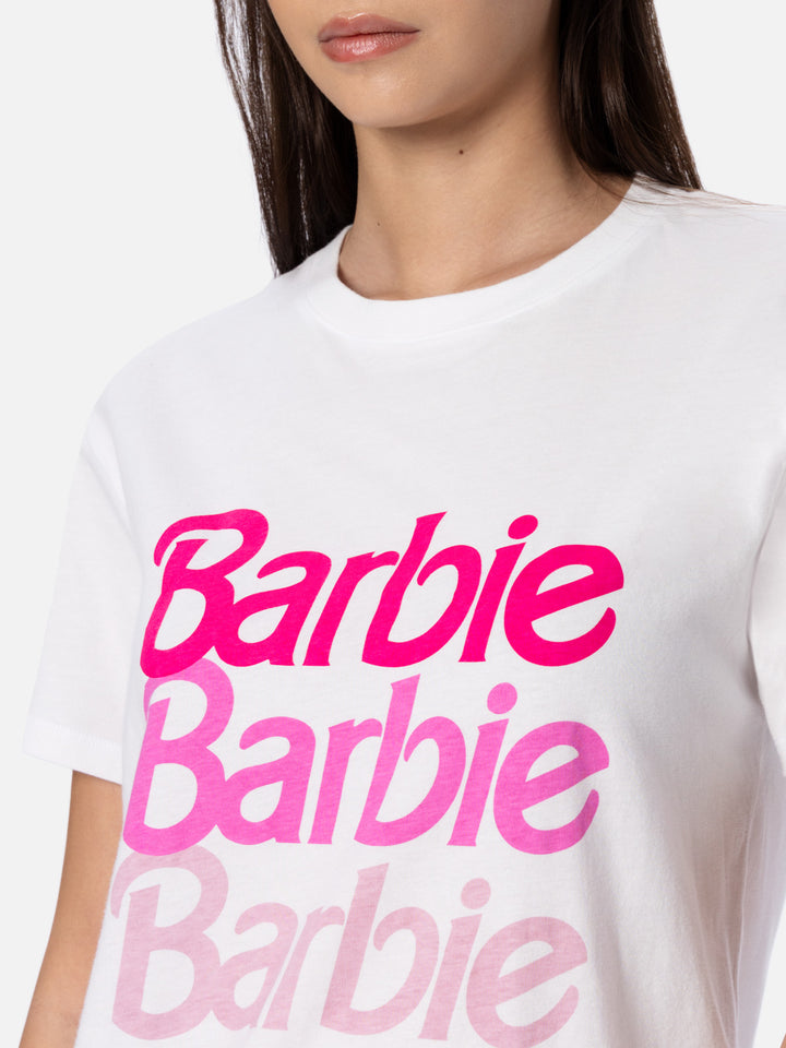 Damen-T-Shirt Emilie aus Baumwolljersey mit Rundhalsausschnitt und Barbie-Logo-Aufdruck | BARBIE SPECIAL EDITION