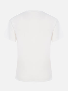 Damen-T-Shirt Emilie aus Baumwolljersey mit Rundhalsausschnitt und Barbie-Logo-Aufdruck | BARBIE SPECIAL EDITION