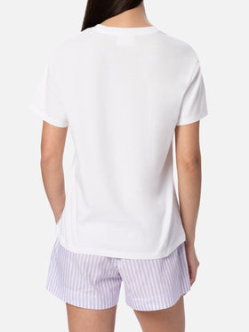 Damen-T-Shirt Emilie aus Baumwolljersey mit Rundhalsausschnitt und Barbie-Logo-Aufdruck | BARBIE SPECIAL EDITION