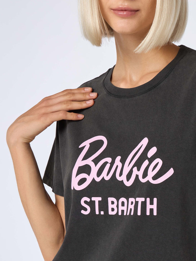 T-shirt girocollo in jersey di cotone da donna Emilie con stampa Barbie St. Barth | BARBIE SPECIAL EDITION