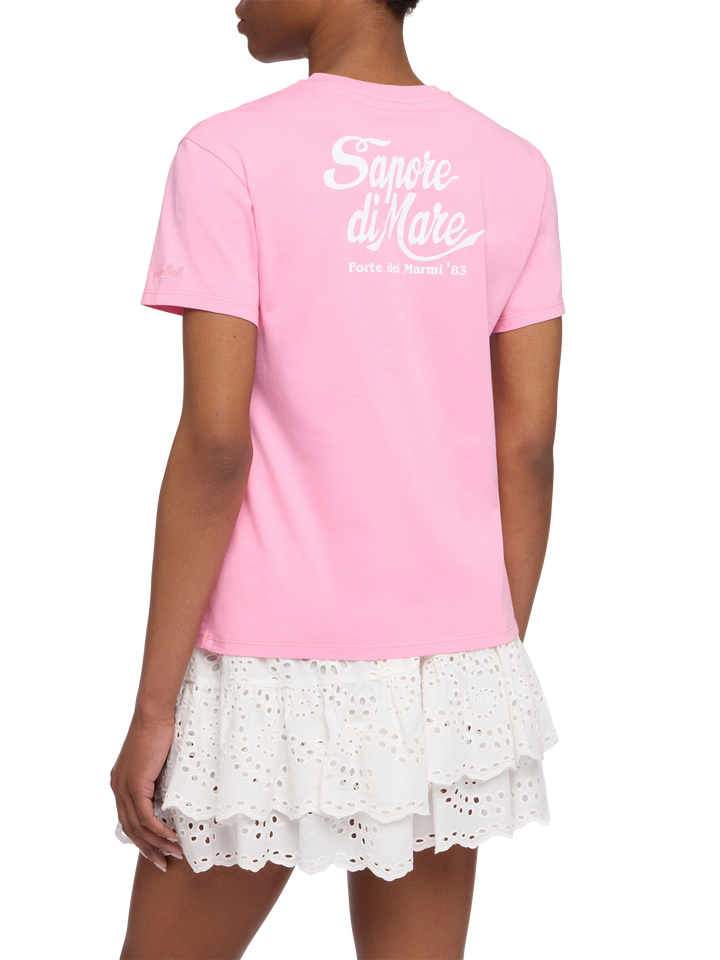 Emilie cotton t-shirt with Sapore di Mare print | SAPORE DI MARE SPECIAL EDITION - MC2 Saint Barth