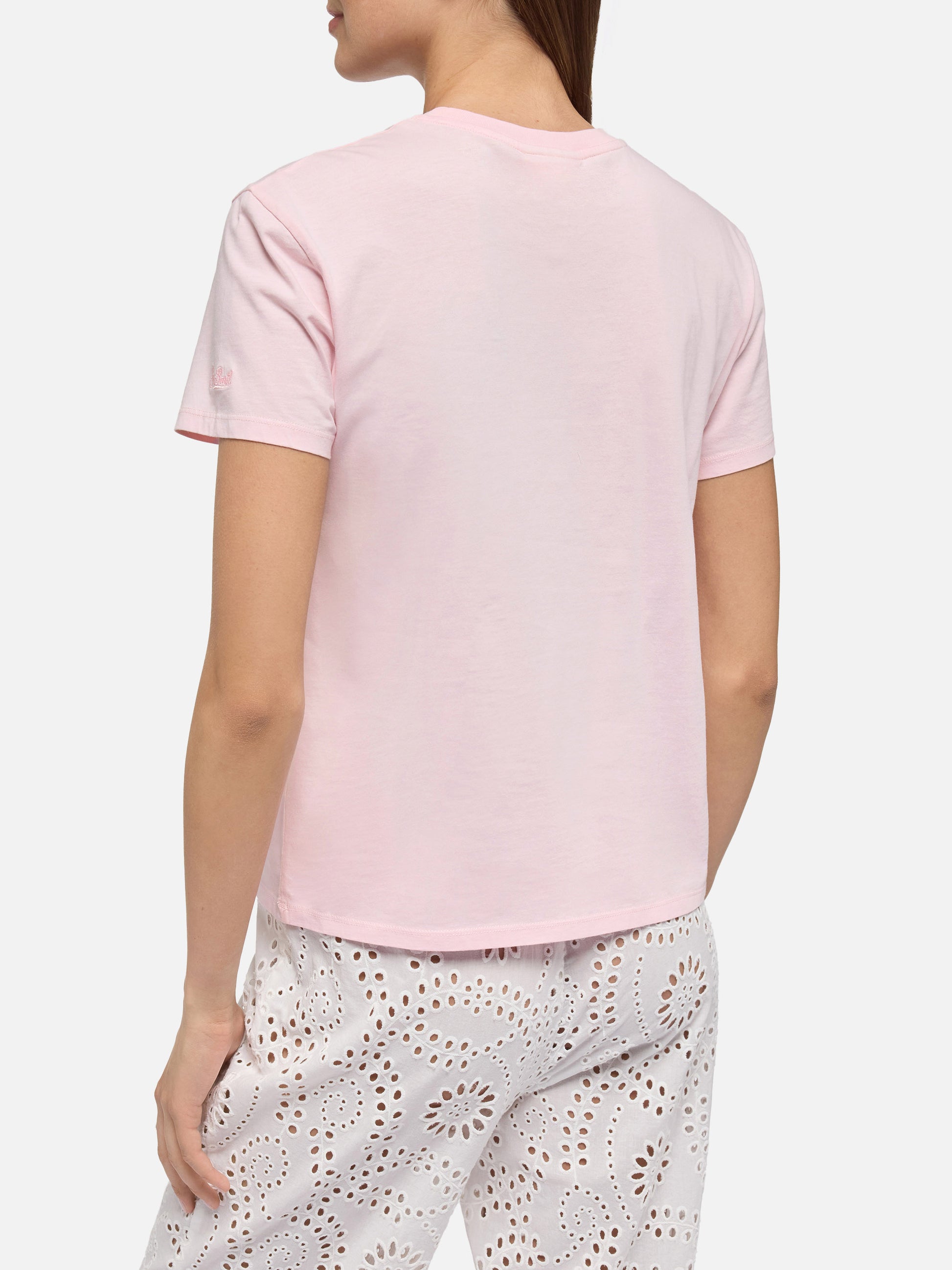 Emilie cotton t-shirt with Gin Gin embroidery | INSULTI LUMINOSI SPECIAL EDITION - MC2 Saint Barth