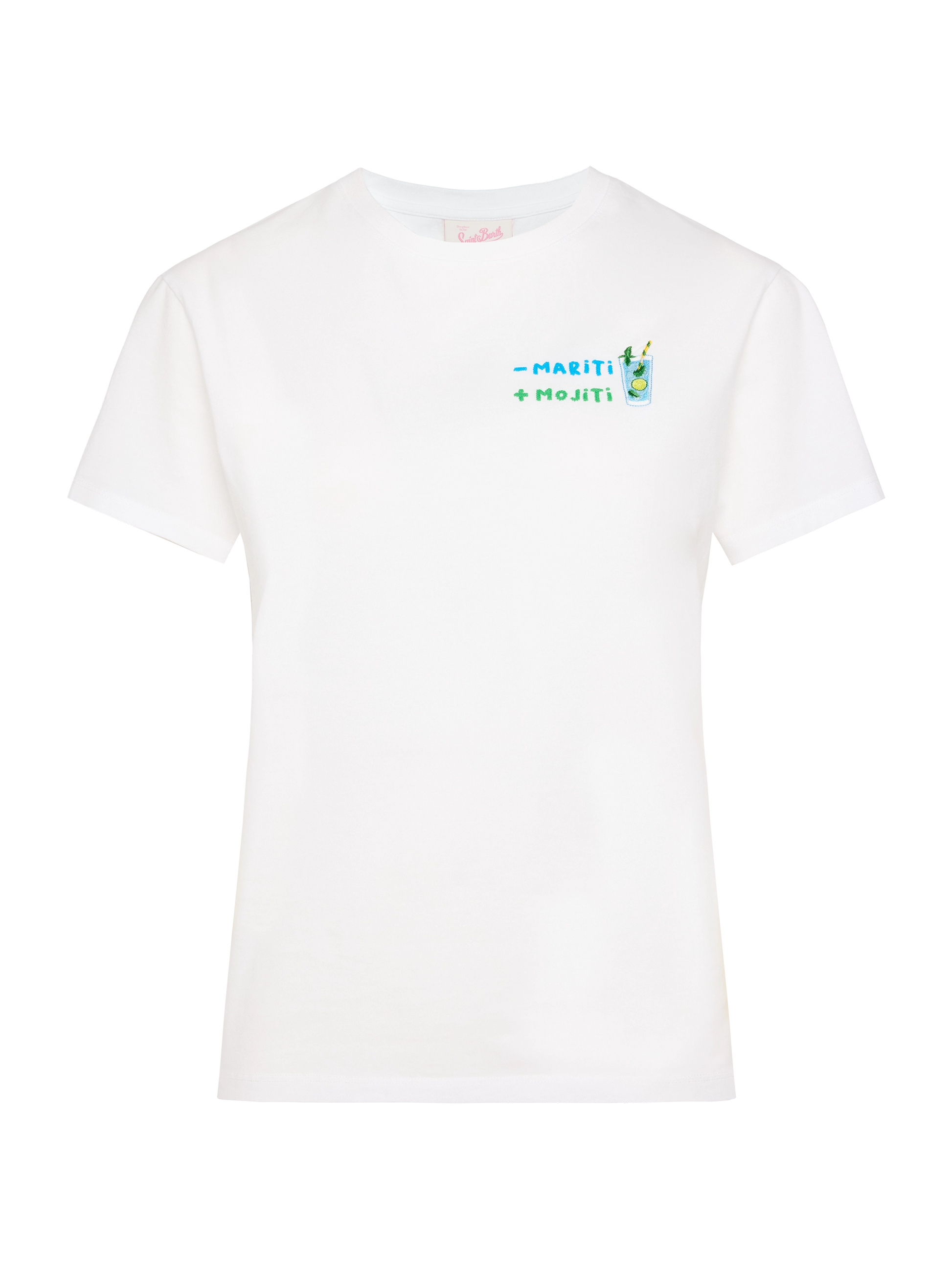 Emilie cotton t-shirt with - mariti + mojiti embroidery - MC2 Saint Barth