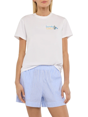 T-shirt Emilie bianca con ricamo Sono molto Tonica