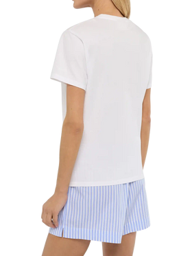 T-shirt Emilie bianca con ricamo Sono molto Tonica