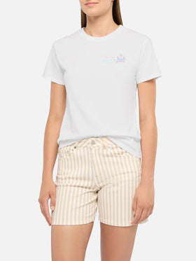 Emilie cotton t-shirt with Sto 'na favola embroidery