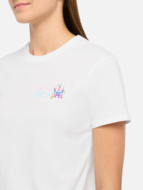 Emilie cotton t-shirt with Sto 'na favola embroidery