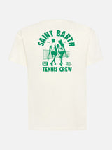 Emilie t-shirt in cotone con stampa Saint Barth tennis crew